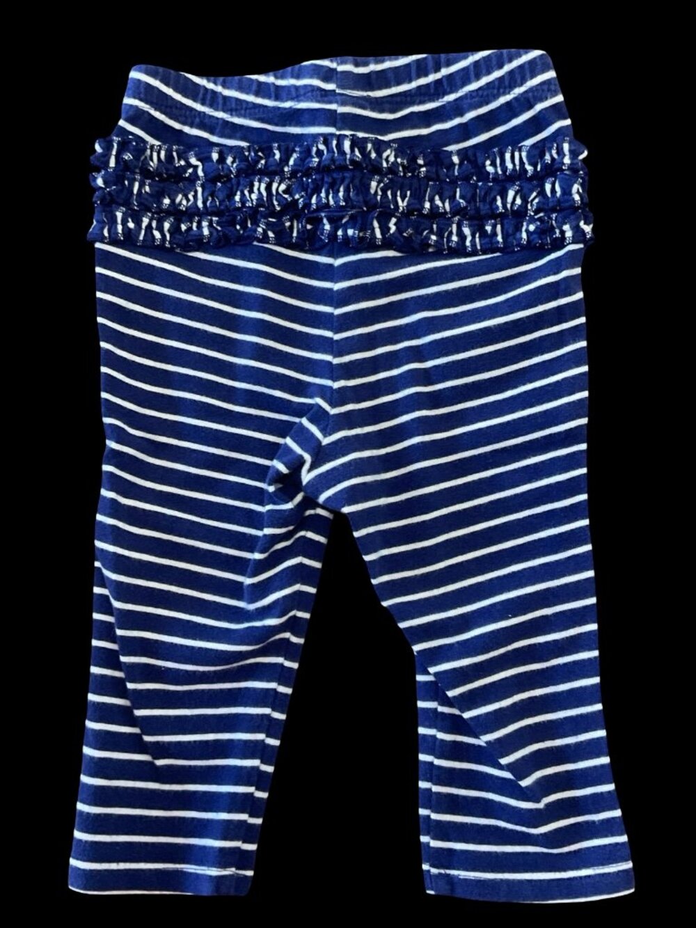 🌻10/$25 - Navy/White Striped Leggings w/ Ruffle Bottom